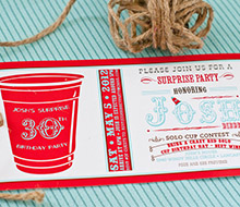 Red Solo Cup Party Printable 4x8 Invitation